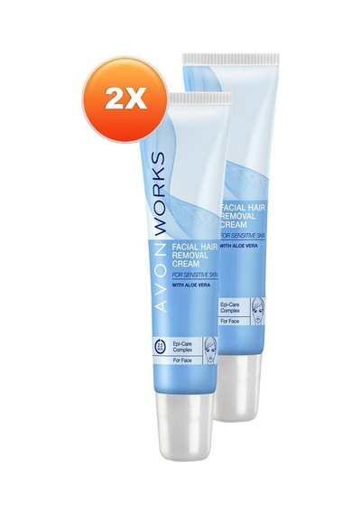 Avon Works Yüz için Tüy Dökücü Krem 15 ML x 2