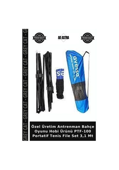 Özel Üretim Antrenman Bahçe Oyunu Hobi Ürünü Ptf-100 Portatif Tenis File Set 3,1 Mt