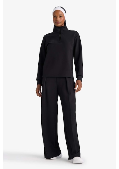 Defacto Ultra Yumuşak Wide Leg Geniş Paça Standart Boy Modal Eşofman Alt F8429ax26spbk81 Siyah-bk81