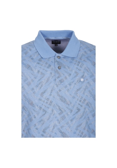 Erkek Polo Yaka Tişört Mavi Slim Fit Ribanalı Kol Pamuklu Baskılı T-shirt Ncs Jeans 1254-mavi Mavi