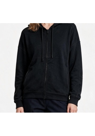 Marsel&leon Marsel Leon Kadın Kapüşonlu Fermuarlı Rahat Kesim Fitilli Kollu Pamuk Karışımlı Sweatshirt Siyah Marsel&leon Marsel Leon Kadın Kapüşonlu Fermuarlı Rahat Kesim Fitilli Kollu Pamuk Karışımlı Sweatshirt Siyah