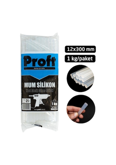 Proft Mum Silikon Şeffaf Kalın 12x300 Mm 1 Kglık Paket