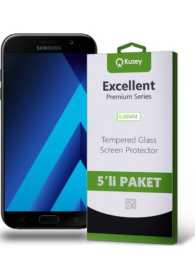 Samsung Galaxy A7 2017 ile Uyumlu Temperli Ekran Koruyucu Kırılmaz Cam Ekonomik 5'li Paket