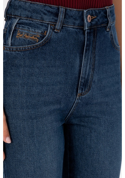 U.S. Polo Assn. Kadın Koyu Mavi Mom High Waist Fit Jean Pantolon 50316560-DN0023
