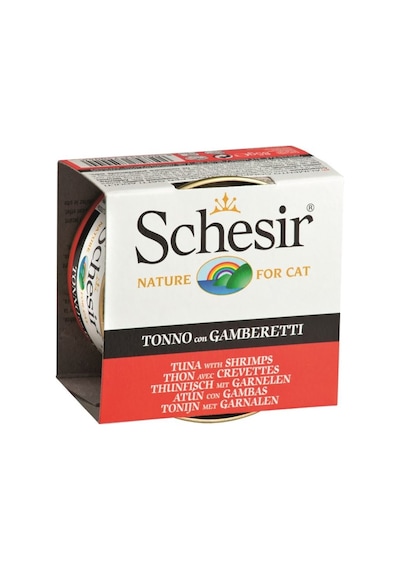 Schesir Cat Jelly Ton Balıklı ve Karidesli Konserve Yetişkin Kedi Maması 85 G