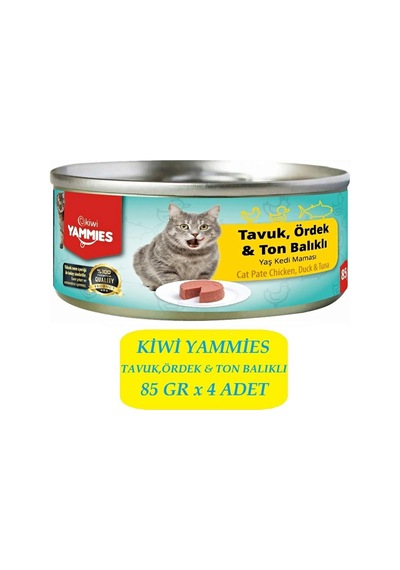 Kiwi Kcm-50393 Tavuk-ördek-ton Balıklıi Kedi Kon. 4 Adet X 85gr