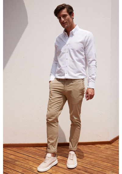 AC&Co / Altınyıldız Classics Erkek Bej Slim Fit Dar Kesim Pamuklu Esnek Rahat Chino Pantolon Bej AC&Co / Altınyıldız Classics Erkek Bej Slim Fit Dar Kesim Pamuklu Esnek Rahat Chino Pantolon Bej