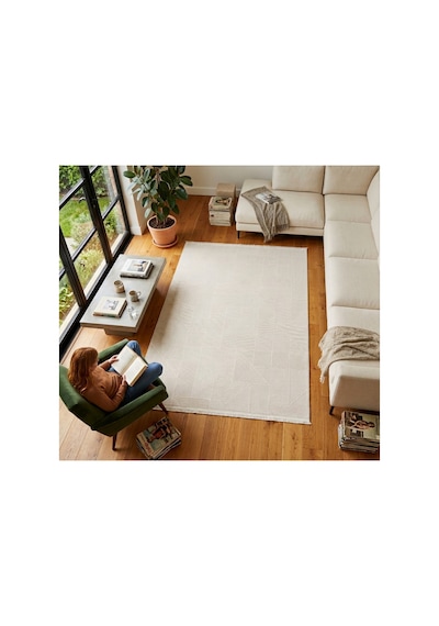 Merinos Vista Beyaz Renk %100 Akrilik Parlak Dokuma Geometrik Yumuşak Dokulu Salon Oturma Odası Halısı 76644-60 Merinos Vista Beyaz Renk %100 Akrilik Parlak Dokuma Geometrik Yumuşak Dokulu Salon Oturma Odası Halısı 76644-60