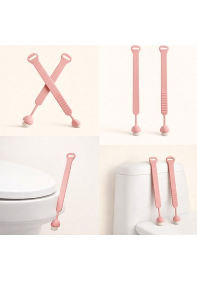 Klozet Kapağı Hijyen Aparatı 2 Adet Pembe Plastik Diğer