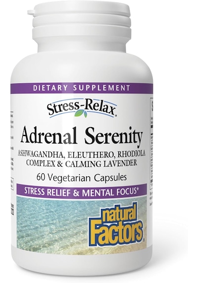 Natural Factors Stress-relax, Adrenal Serenity, 60 Vegetarian Capsules Usa Menşeii Dmmedicineden Orijinal