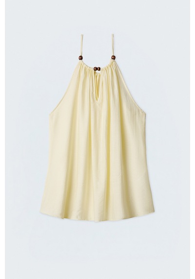 Sateen Aksesuar Detaylı Bluz - Sarı-137620