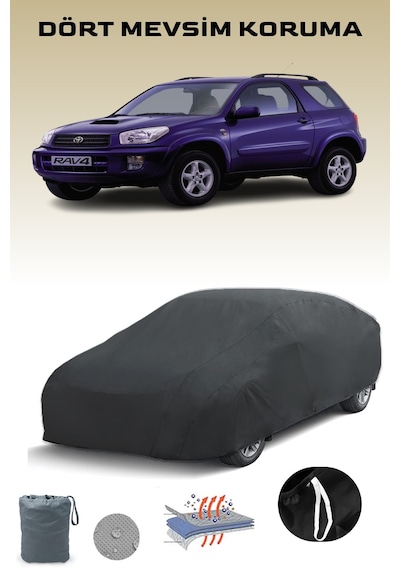 Siyah, Toyota Rav4 3 Kapılı 2000 - 2003, Araba Brandası, Oto Örtüsü, Araba Çadırı Siyah