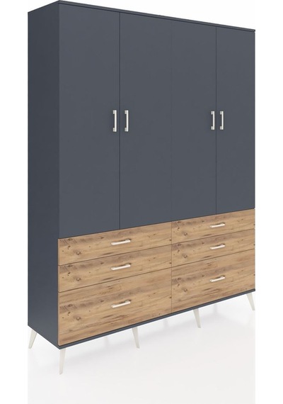 Hyperion Gardrop 8 Raflı 6 Çekmeceli 4 Kapaklı 176x44x221 Antrasit-antrasit/çam Antrasit/çam Hyperion Gardrop 8 Raflı 6 Çekmeceli 4 Kapaklı 176x44x221 Antrasit-antrasit/çam Antrasit/çam