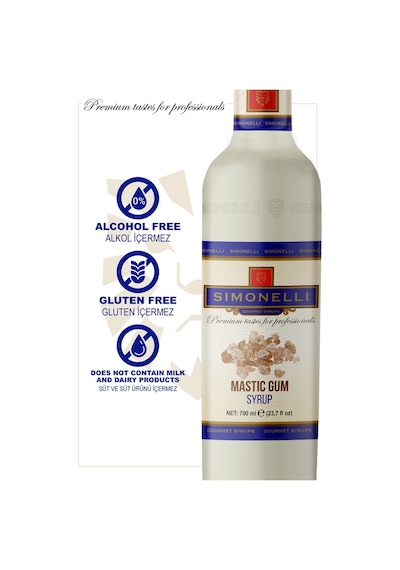 Simonelli Kahve ve Kokteyl Şurubu Damla Sakızı Aromalı 700 ML + Pompa