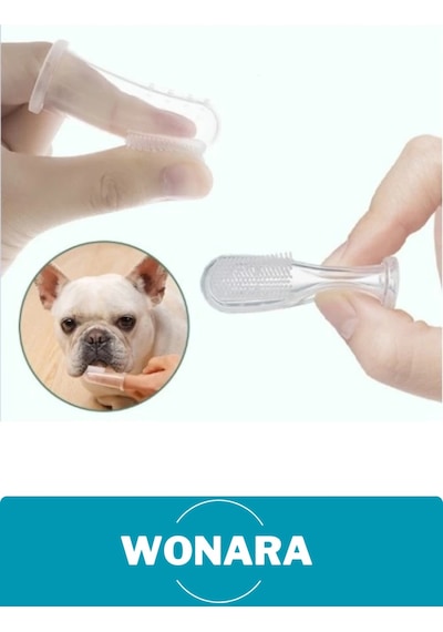 Dişkaşımafırçası Özel Üretim Kedi Köpek Diş Fırçası Şeffaf Silikon Parmağa Takılan Ağız Bakım Apara