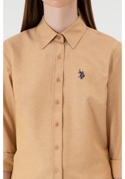 U.S. Polo Assn. Kadın Camel Uzun Kollu Basic Gömlek 50316711-VR015