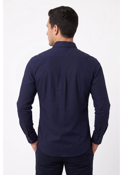 UKİ Uki Açık Lacivert Slim Fit Uzun Kol Gömlek UKİ Uki Açık Lacivert Slim Fit Uzun Kol Gömlek