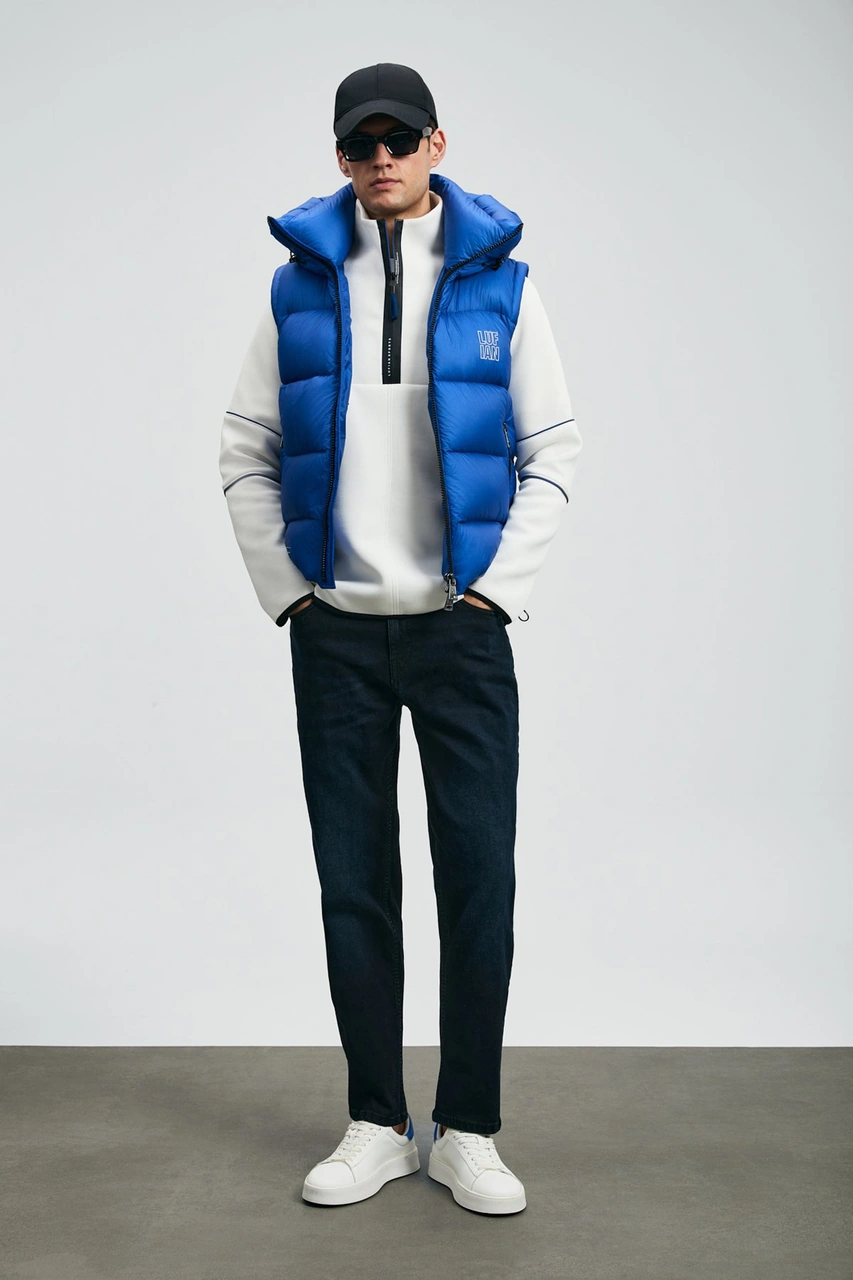 Lufian Erkek Franz Straight Fit Spor Jean Pantolon 112200244 Mavi Mavi