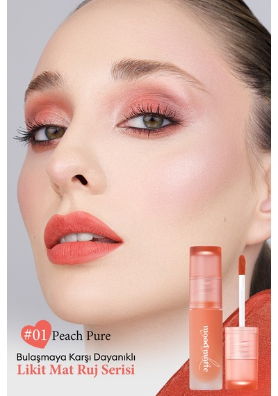Mat Bitişli Dolgun Ve Pürüzsüz Görünüm Sunan Tint Perıpera Ink Mood Matte Tint 01 Peach Pure 01