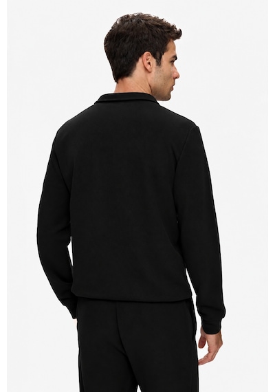 UCLA Zeon Siyah Yarım Fermuarlı Nakışlı Standard Fit Erkek Pike Sweatshirt