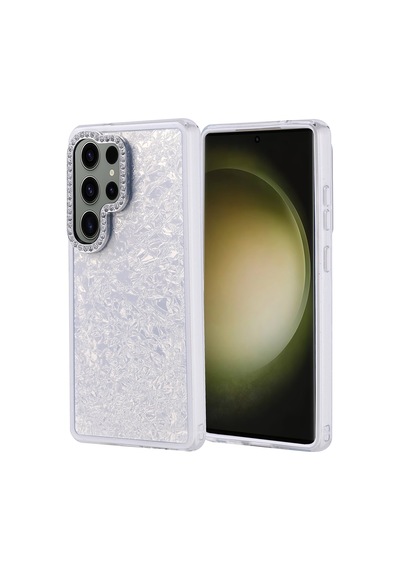 Noktaks - Galaxy S25 Ultra Uyumlu Kılıf Taşlı Tasarımlı Koruyucu Kapi Kapak - Gümüş - T36886