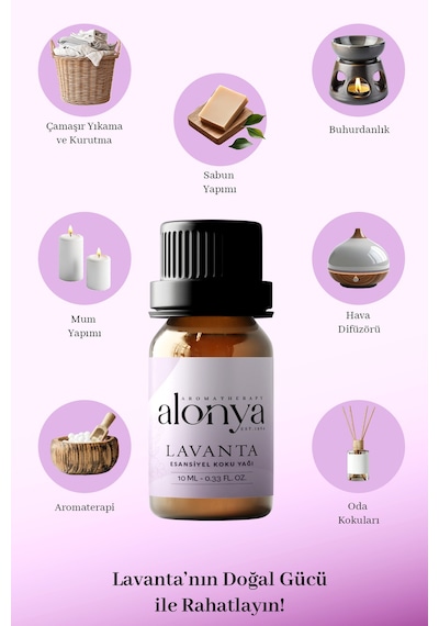 Lavanta Esansiyel Uçucu Koku Yağı Buhurdanlık Esansı Oda Kokusu Ve Aromaterapi Yağı 10 Ml Lavanta