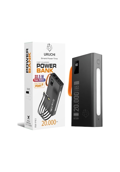 Rowi 10000 Mah Powerbank Cep Boy , Dijital Led Göstergeli Taşınabilir Şarj Cihazı, Type-c &amp Micro Usb Giriş,