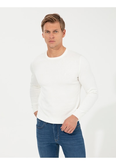 Pierre Cardin Erkek Ekru Kazak /triko 50257290-vr019 Ekru