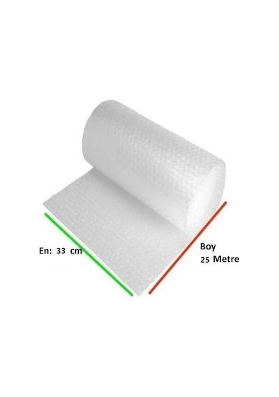 Balonlu Naylon 33cmx25mt En:33cm, Boy:25mt. Üç Katlı Eşya Koruma Ambalajı