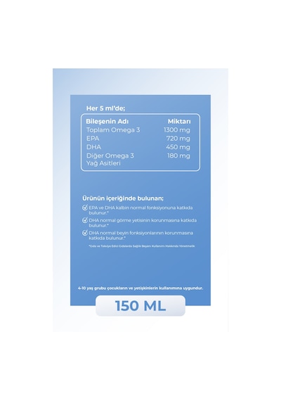 Voop Portakal Aromalı Omega 3 Balık Yağı Şurup 150 ML