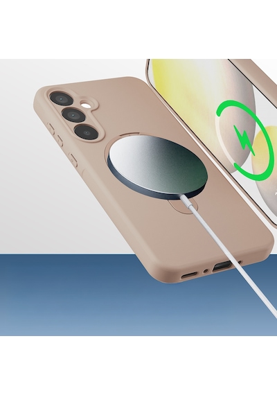 Samsung Uyumlu Galaxy A17 Kılıf M-safe Şarj Özellikli Standlı Kapak Samara Siyah