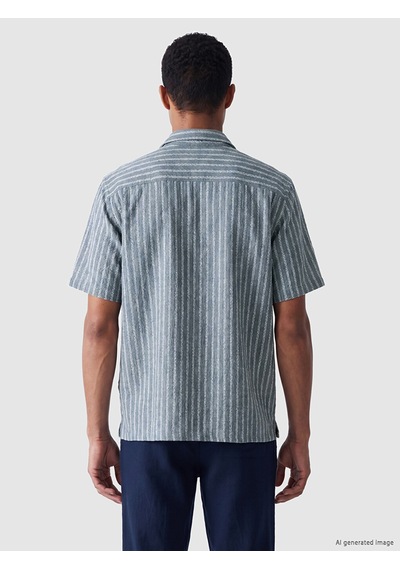 Lcw Vision Mavi Regular Fit Çizgili Desenli Erkek Gömlek