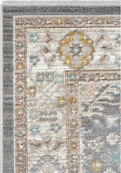 Cool Halı Zaraf Açık Gri Etnik Desen Makine Vintage Halı Modern Oturma Odası Salon İnce Yazlık Halı