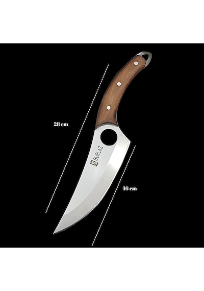 Sürlaz Şef Bıçak Seti 4 Parça Almazan Bıçak Outdoor Bıçakları Hed Kahve