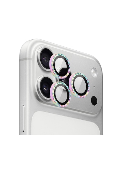 Apple iPhone Uyumlu 17 Pro / 17 Pro Max İçin Ipg Prolens Kamera Lens Koruyucu Elmas Kesim Çerçeveli, Kırılmaz Cam Çok Renkli