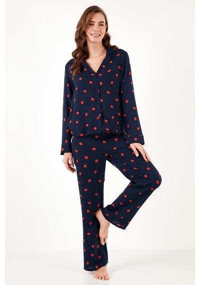 Lela Reguar Fit Yumuşak Dokulu Bayan Pijama Takımı 611Pt288Y Lacivert Lela Reguar Fit Yumuşak Dokulu Bayan Pijama Takımı 611Pt288Y Lacivert