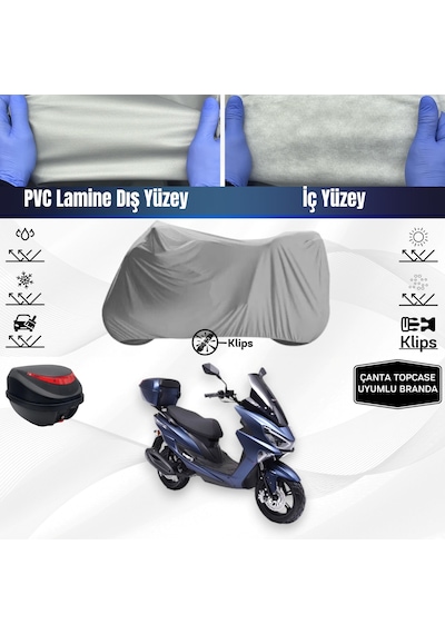Rks Newlight Motosiklet Brandası Arka Çanta Topcase Uyumlu Motor Branda
