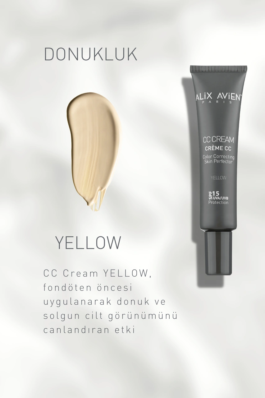 Alix Avien Renk Düzenleyici Sarı CC Cream Yellow SPF15 Uvb/uva 40 ML