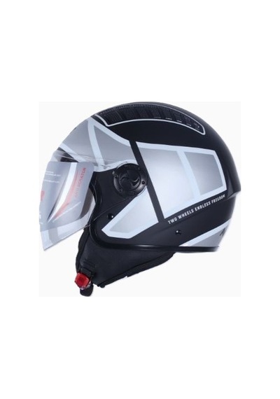 Ncr 230 Yarım Yazlık Kask Siyah Beyaz Grafik Ece Belgeli Diğer