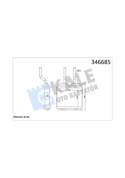 Kale-radyator Kalorifer Radyatörü Corsa B 93-00 -tıgra 94-98 -combo 182x155 346685 1618020 52463287 62459431
