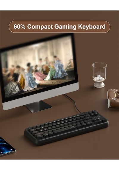 Magegee Ts91 Round 61 Tuş Rgb Kablolu Membran Türkçe Q Siyah Gaming Klavye