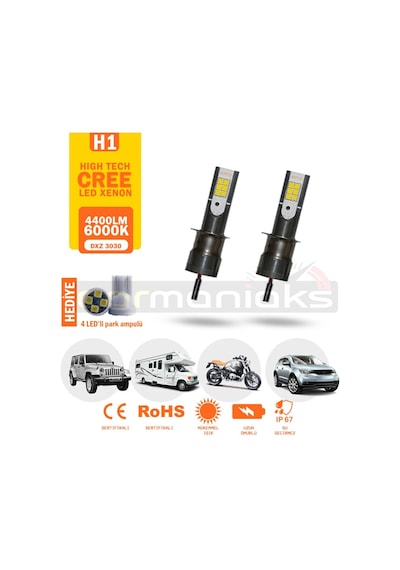 Cree Led Xenon Far Ampulü H1 H3 H4 H7 H11 9005 9006 4400Lm 311291930