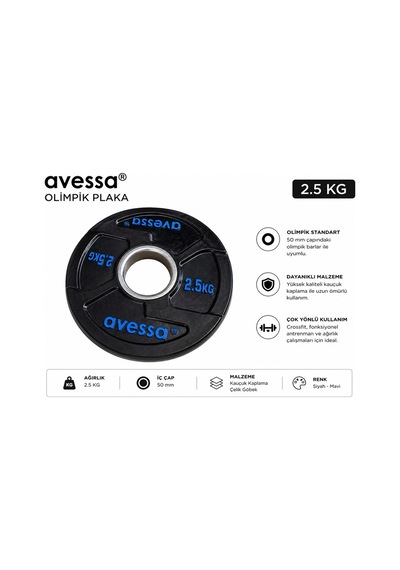 Delux Serisi Op-2,5 Olimpik Plaka 2,5 Kg Bireysel Vücut Direnç