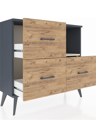 Arges Şifonyer Tek Raflı 3 Çekmeceli 88x30x80 Antrasit-aytaşı/çam Aytaşı/çam Arges Şifonyer Tek Raflı 3 Çekmeceli 88x30x80 Antrasit-aytaşı/çam Aytaşı/çam