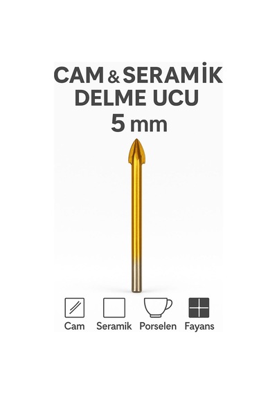 Merttools Cam & Seramik Delme Ucu 5 Mm Universal Matkap Ucu Yeni