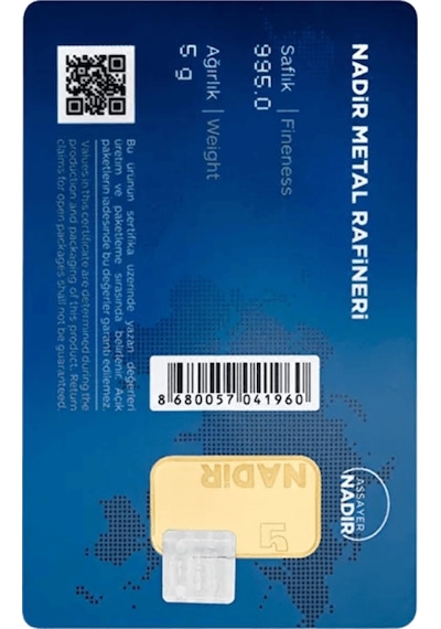 Nadirgold 5 Gr Külçe Altın
