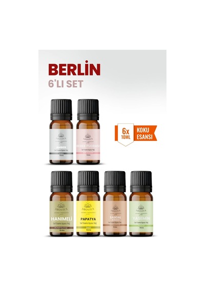Berlin 6 Lı Oda Kokusu Seti Buhurdanlık Yağı, Difüzör Esansı Ve Esansiyel Uçucu Yağ 10ml X 6 Karışık