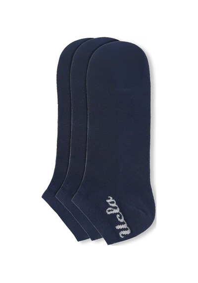 Ucla Adelıta 3'lü Lacivert Kısa Jakarlı Pamuk Standard Fit Unisex Çorap
