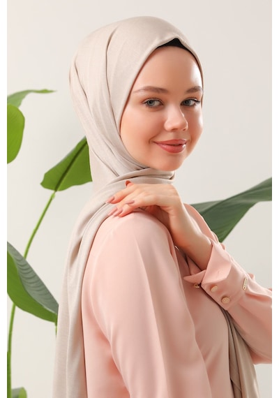 Melodi Scarf Tesettür Penye Şal Krem Krem