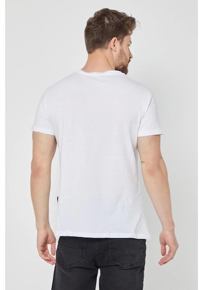 Erkek Çok Renkli %100 Pamuk T- Shirt Regular Fit Rahat Kesim Bisiklet Yaka 5'li Basic Tişört Paketi Beyaz